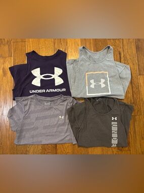 Under Armour Woman’s  Purple, Light Gray, Gray & Charcoal Tank Tops - 4 Pack